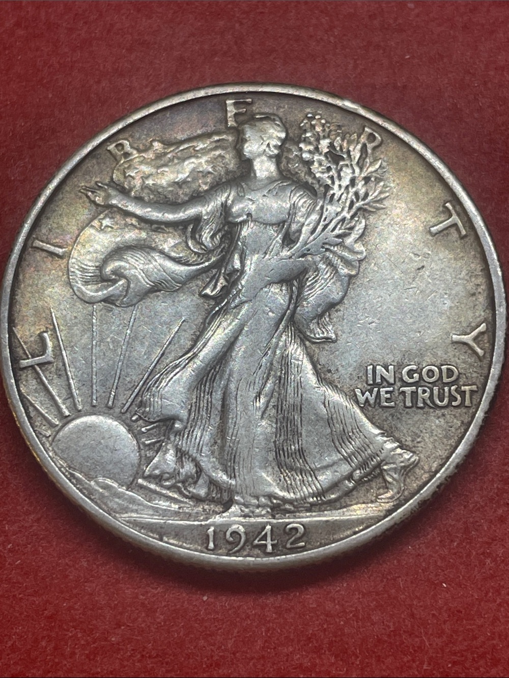 1942 D Walking Liberty Fine condition 90% Silver Coin